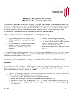 Mandated Assessment Procedures