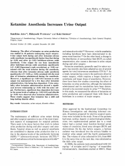 Ketamine Anesthesia Increases Urine Output