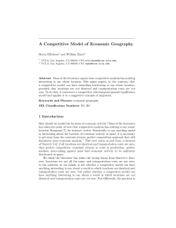 A Competitive Model of Economic Geography