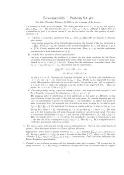 Economics 603 &mdash; Problem Set #2