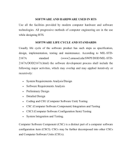 SOFTWARE AND HARDWARE USED IN RTS