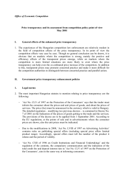 Office of Economic Competition Price transparency and its