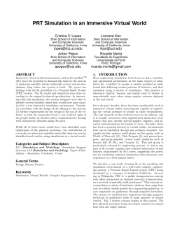 PRT Simulation in an Immersive Virtual World