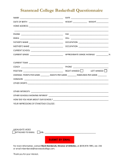 Stanstead College Basketball Questionnaire