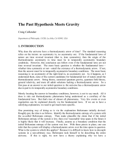 The Past Hypothesis Meets Gravity - Philsci