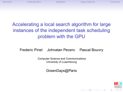 Accelerating a local search algorithm for large instances of the