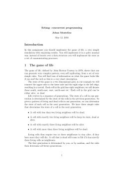 Introduction 1 The game of life