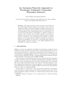 An Automata-Theoretic Approach to Presburger