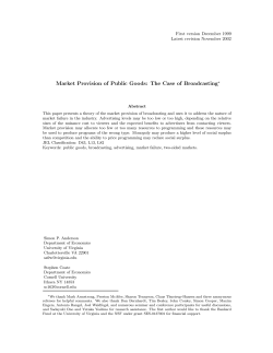 Market Provision of Public Goods