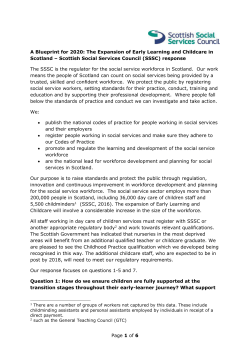 SSSC response early years blueprint V1-0