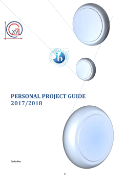 personal project guide 2017/2018 table of contents