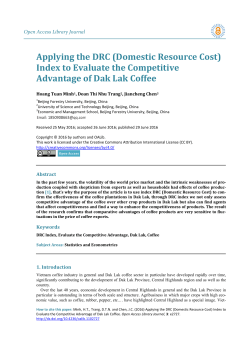 Domestic Resource Cost - Scientific Research Publishing