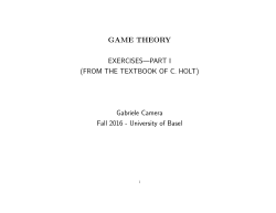 GAME THEORY EXERCISES&mdash;PART I (FROM THE