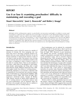 examining preschoolers` difficulty in maintaining and executing a goal