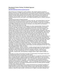 Educating for Creative Thinking