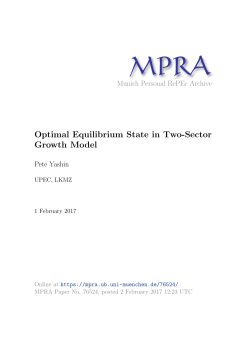 Optimal Equilibrium State in Two-Sector Growth Model