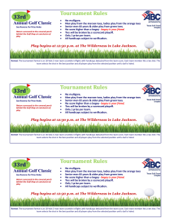 33rd Tournament Rules 33rd Tournament Rules 33rd Tournament