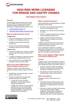 high risk work licensing for bridge and gantry cranes