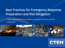 Best Practices for Emergency Response Preparation and Risk