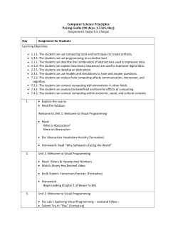 ITCS 2050 : The Beauty and Joy of Computing
