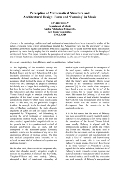 Perception of Mathematical Structure and Architectural Design: Form