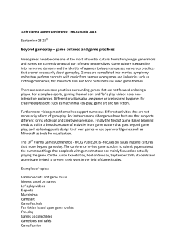 Beyond gameplay – game cultures and game practices