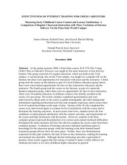 effectiveness of internet training for child caregivers