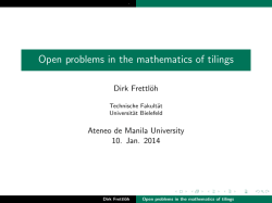 Open problems in the mathematics of tilings