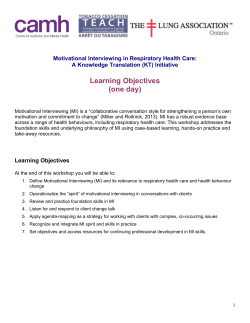 Motivational Interviewing - Nicotine Dependence Clinic