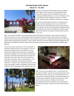 Club Med Ixtapa Pacific, Mexico March 11 &ndash; 14, 2017