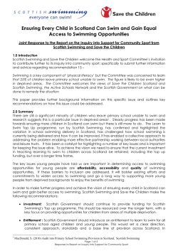 Ensuring Every Child in Scotland Can Swim and Gain Equal Access