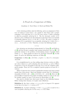 A Proof of a Conjecture of Ohba