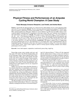 Physical Fitness and Performances of an Amputee Cycling World