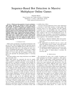 Sequence-Based Bot Detection in Massive Multiplayer Online Games