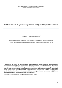 Parallelization of genetic algorithms using Hadoop Map/Reduce