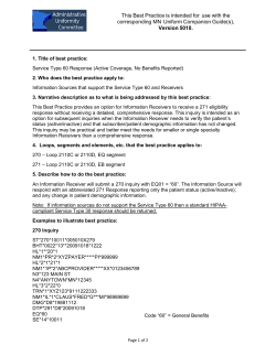 Best Practice - Service Type 60 Response (Active Coverage, No