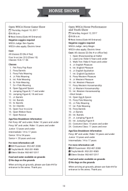 Open W and You Open WSCA Horse Game Show