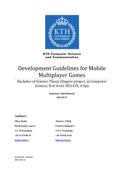 Development Guidelines for Mobile Multiplayer Games - CSC
