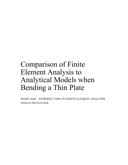 Comparison of Finite Element Analysis to Analytical