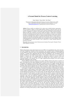 A Formal Model for Process Context Learning