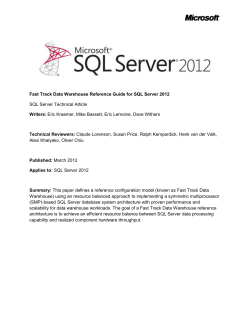 Fast Track Data Warehouse Reference Guide for SQL