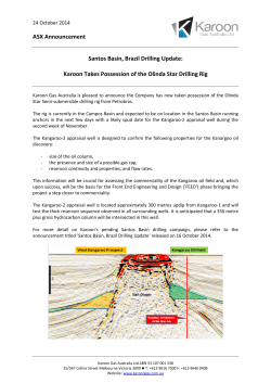 Karoon Takes Possession of the Olinda Star Drilling Rig