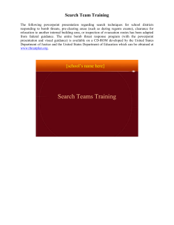 Search Team Training - Nassau Schools Emergency Planning