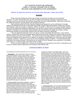 liability waiver, assumption of risks