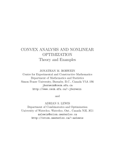CONVEX ANALYSIS AND NONLINEAR OPTIMIZATION Theory and