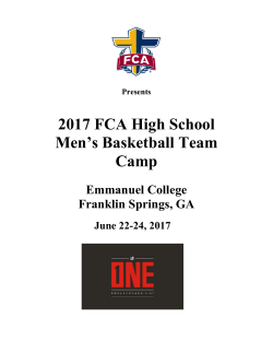 2017 FCA High School Men`s Basketball Team Camp