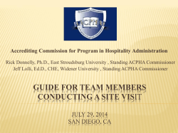 ACPHA Guide for Team Members Conducting a Site Visit Presentation