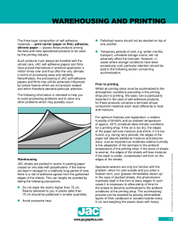 Technical Bulletin Warehousing and Printing