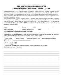 Post Emergency Restraint Report