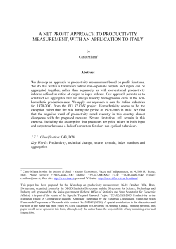 a net profit approach to productivity measurement, with